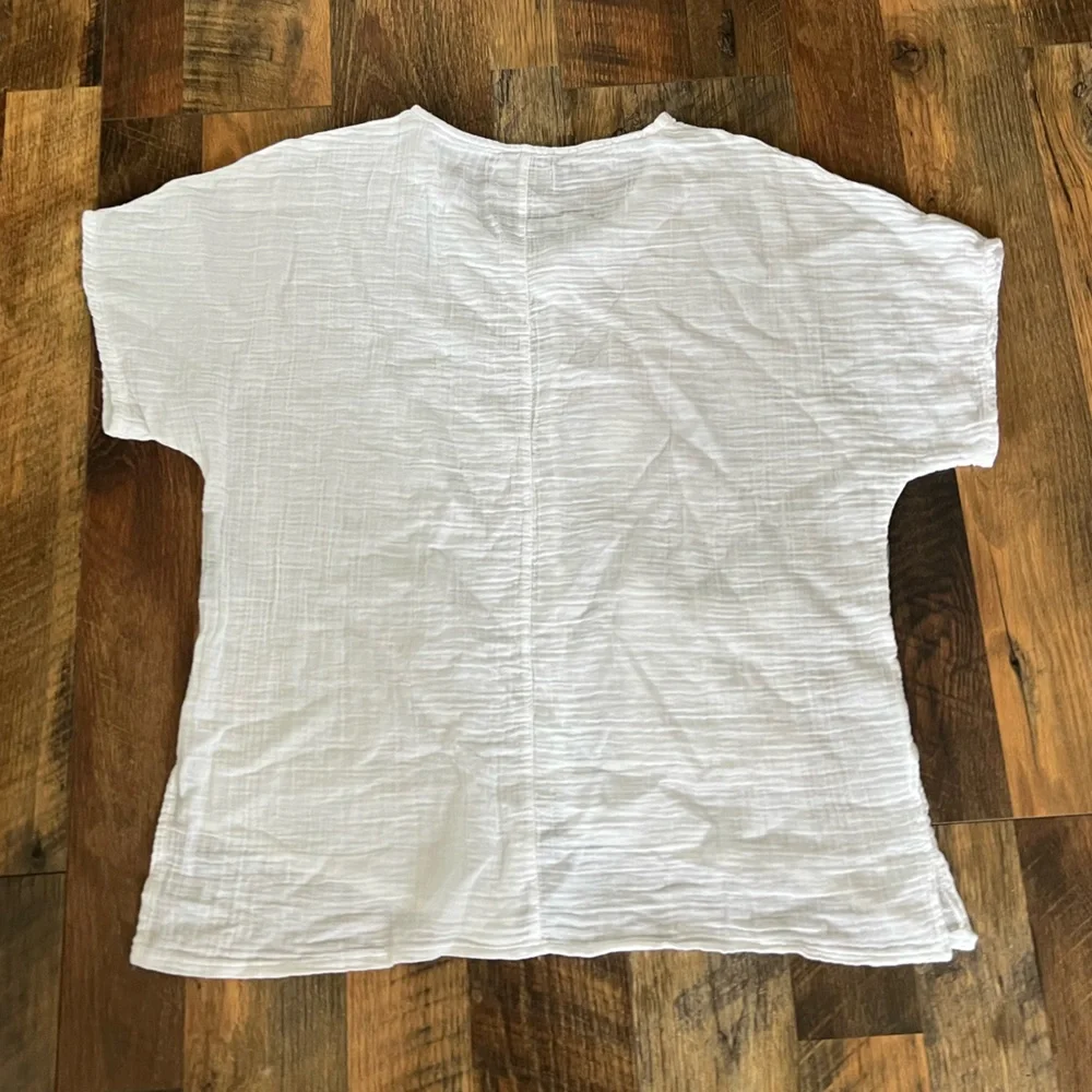 NWT Blanc du Nil Front Pocket Side Split Cotton Top - Picture 3 of 8